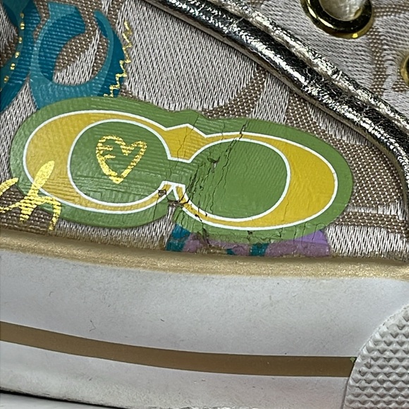 HTF COACH DEE POPPY DAISY C APPLIQUE SIGNATURE SNEAKERS - Picture 9 of 16